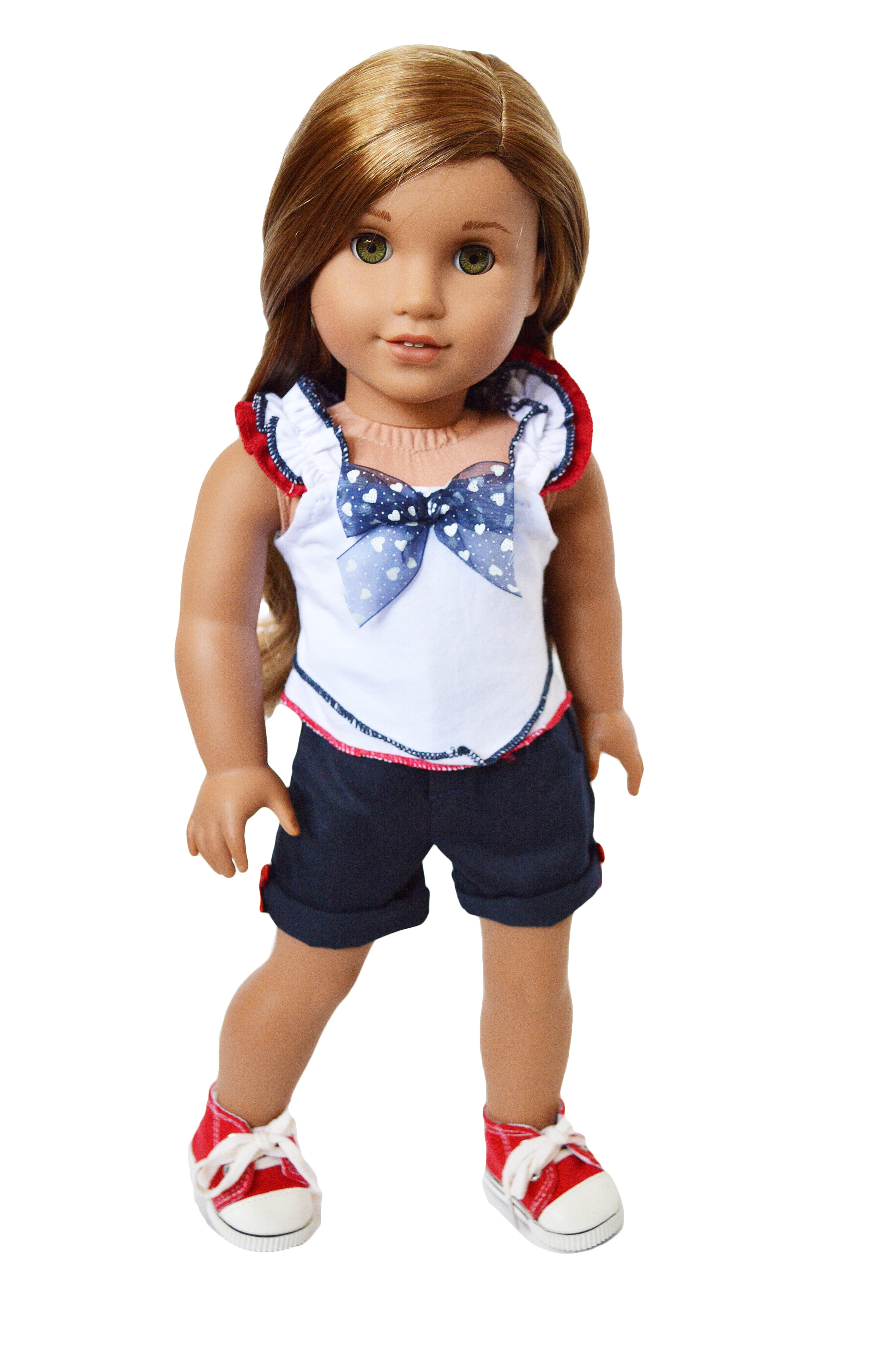 For 18" American Girl Patriotic Denim Star Print Shorts Trendy Doll Clothes 