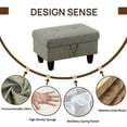 thumbnail image 6 of Grey Linen Storage Ottoman for Living Room Sofa, 6 of 8