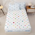 thumbnail image 4 of Homewish Cartoon Cute Bowtie Zipper Full Size Comforter Sets with Fitted Sheet and 2 Pillowcases For Kids,Blue Bowknot Print Zipper Bedding Set,Reversible,4-Piece, 4 of 7