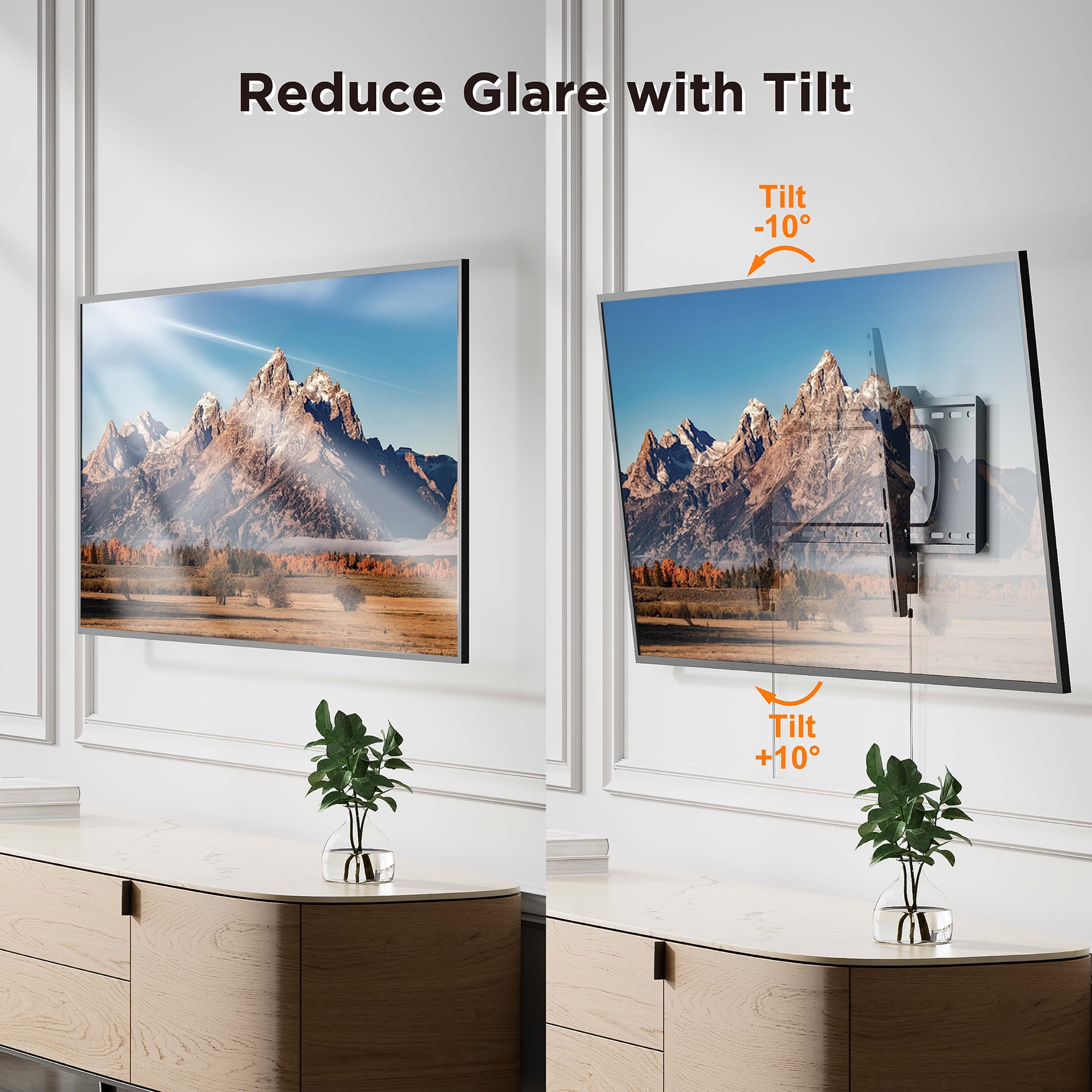 ProHT Heavy-Duty Tilt TV Wall Mount for 43 inches up to 90 inches