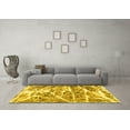 thumbnail image 3 of Ahgly Company Machine Washable Indoor Square Abstract Yellow Modern Area Rugs, 5' Square, 3 of 4