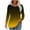 Yellow, variant on Lenpel Women's Long Sleeve Shirts Casual Loose Crew Neck Gradient Tunic Tops Fashion Spring Fall Blouses