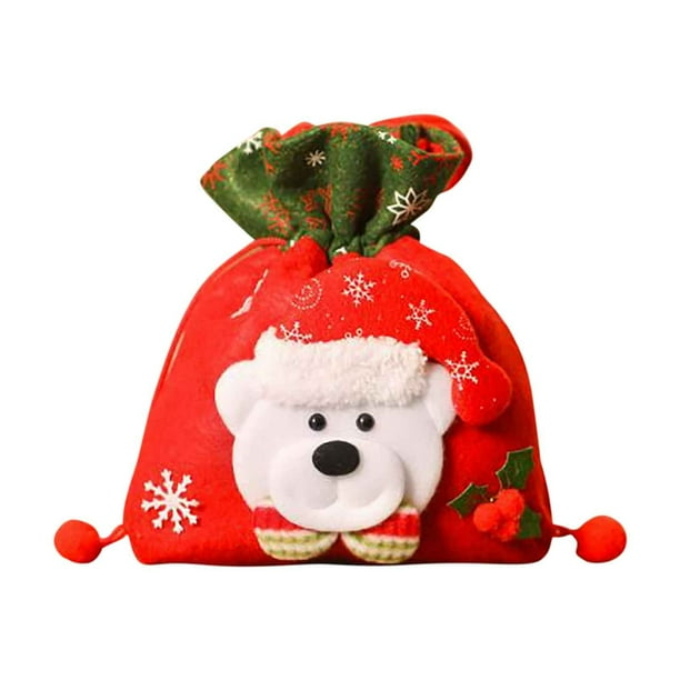 Fiudx Bolsa de Regalo Navideña, de Tela, Reutilizable y Lavable, con Diseño Decorativo de Bendición, Perfecta para Fiestas, Decoración Del Hogar, Solución de Almacenamiento Festivo, 1 Pieza