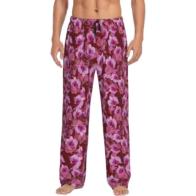 Balery Orchids Flowers Pantalones de pijama para hombre, pijama ultraligero, pantalón de descanso-3X-Large