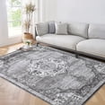 thumbnail image 2 of Garvee 8'x10' Vintage Area Rugs for Living Room, Washable Medallion Rugs Low Pile Non Slip Soft Indoor Rug Carpet for Bedroom Dining Room Office Home Decor, Gray, 2 of 9