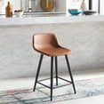 thumbnail image 4 of SAFAVIEH Asena Square Low Back Counter Stool, Cigar/Black, 4 of 12