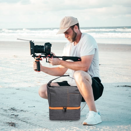 LOLIPPYY Portable Orange Camera Bag with Large Capacity and Separate Compartments for Accessories LOLIPPYY Portable Orange Camera Bag with Large Capacity and Separate Compartments for Accessories
