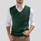 thumbnail image 2 of Camiseta sin mangas de punto para hombre, cuello en V, primavera, lisa, ligera, para hacer ejercicio, 2 of 6
