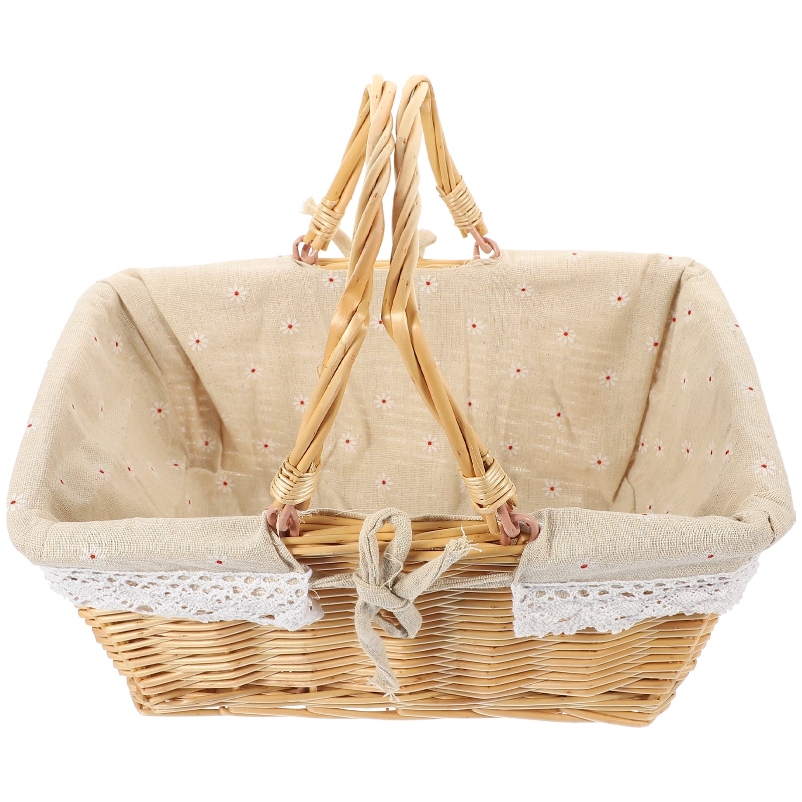 Bread Storage Basket Handheld Woven Basket Outdoor Picnic Organizing