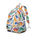 thumbnail image 2 of Cute Dinosaur Pattern Backpack for School,Cute School Bag,Schoolbag with Adjustable Shoulder Straps & Padded Back,13.4"x11"x4.7", 2 of 6