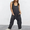 thumbnail image 3 of Women Long Casual Jumpsuits Sleeveless Loose Spaghetti Strap with Pockets - Summer Rompers, 3 of 8
