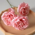 thumbnail image 5 of Artificial Flower Rose Real Looking Fake Roses for DIY Wedding Bouquets Centerpieces Arrangements Party Baby Shower Valentines Day Christmas Tree Decorations,1 Stem of 3-Headed Roses,Red pink, 5 of 5