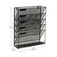 thumbnail image 3 of Mind Reader 5-Tier Vertical File Storage, Desktop Organizer, Wall Mount, Office, Metal, Black, 3 of 8
