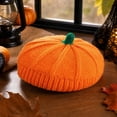 thumbnail image 5 of LoTiSee Pumpkin Knitted Beret 10 Inch Halloween Winter Beanie for Adult Little One Orange Multiple Sizes Available, 5 of 6
