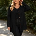 thumbnail image 5 of SAWOBUUN Lightweight Cardigan for Women Soft Button Down Long Sleeve Casual Open Front Tunic Jacket with Pockets, 5 of 9