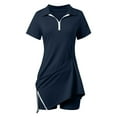 thumbnail image 4 of Athletic Tennis Dress for Women with Bulit-in Shorts Comfortable Breathable Stretchy Summer Dresses for Outdoor (Navy S), 4 of 6