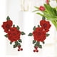 thumbnail image 3 of 2pcs Embroidery Rose Floral Sew Patch for Craft Collar Bust Dress Bag Applique (Red), 3 of 3