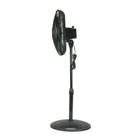 Lasko 16 Oscillating Adjustable Pedestal Fan with 3-Speeds, S16500, Black