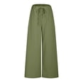 thumbnail image 5 of Posijego Women's Linen Lounge Pants Baggy High Waist Wide Leg Palazzo Pants Casual Flowy Trousers for Women, 5 of 6