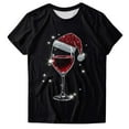 thumbnail image 3 of Vintage Tees for Women Fashion Casual Short Sleeve Crew Neck Glasses Printed Loose Fit Tees Top Black S, 3 of 4