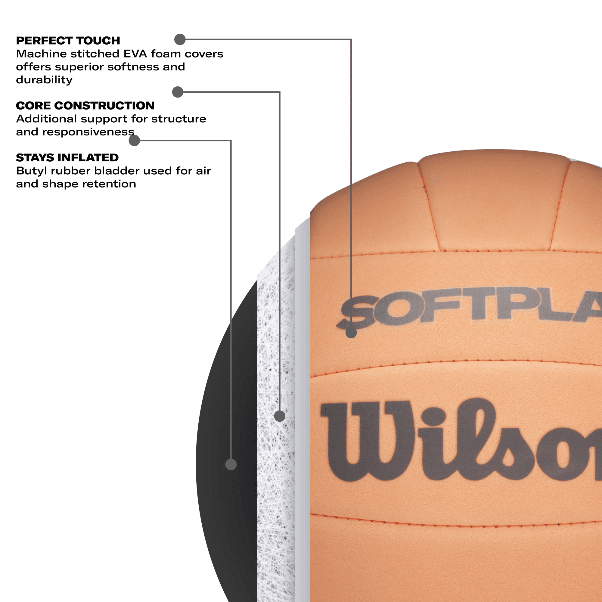 (2 pack) Wilson Softplay Recreational Volleyball - Orange, Official Size