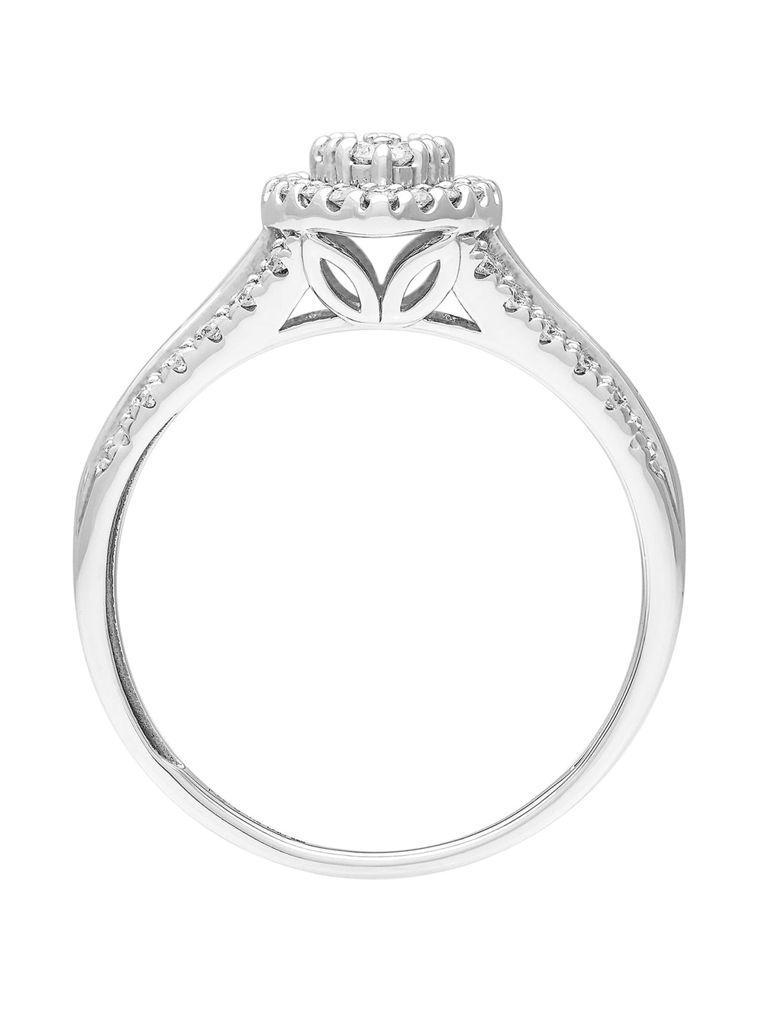 1/2 Carat TW Lab-Grown Diamond Halo Women's "Radiance" Engagement Ring in Sterling Silver by Keepsake