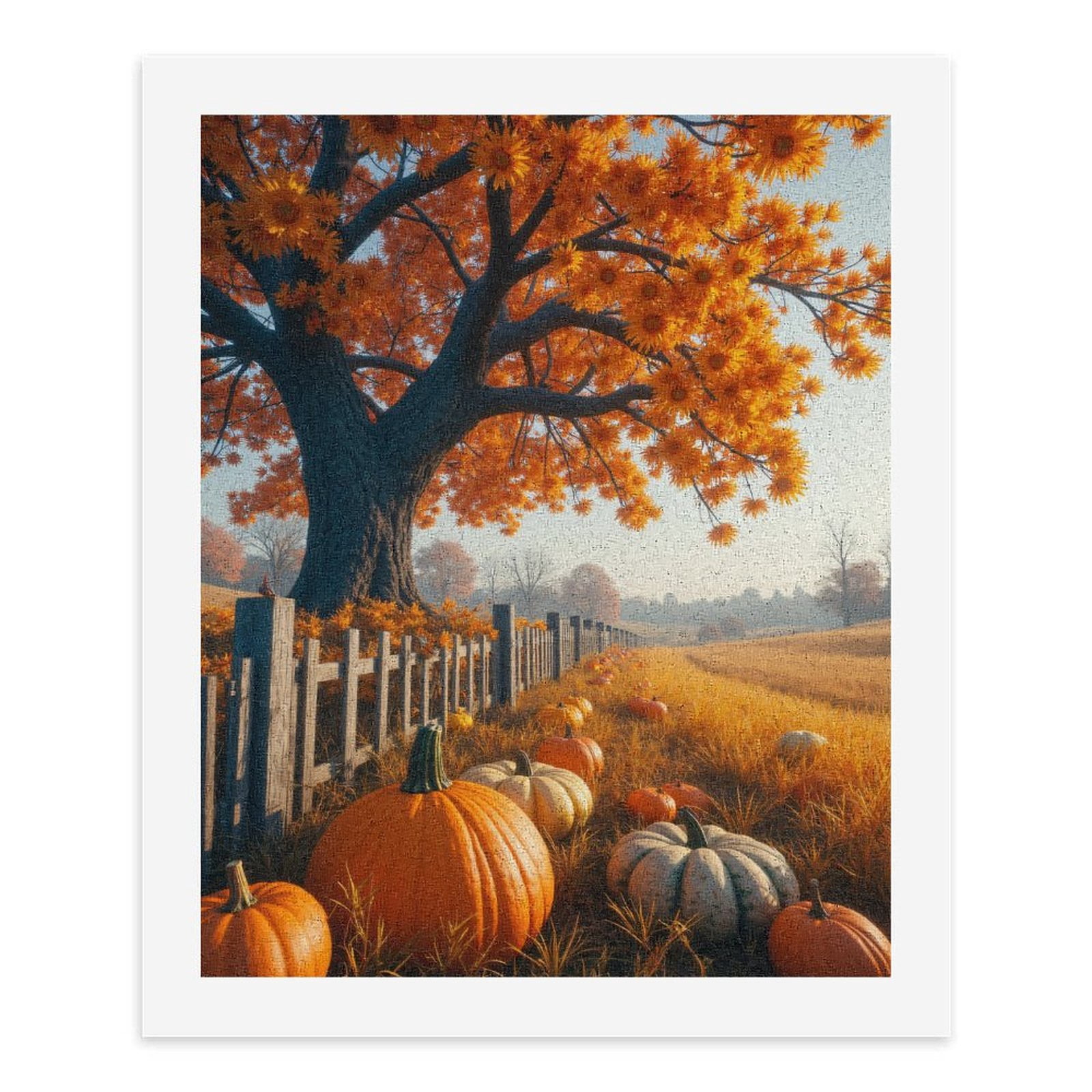 Paint by Numbers Kit for Adults, Autumn Harvest Scenic Landscape Paint by Numbers, Easy Paint by Numbers Kit for Adults Beginner, DIY Adult Paint by Number Kits on Canvas, Home Decor 12x16in