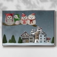 thumbnail image 2 of Christmas Christmas Owl Village - Framed Gallery Wrapped Holiday Canvas - 17 x 25 - Silver Frame, 2 of 8