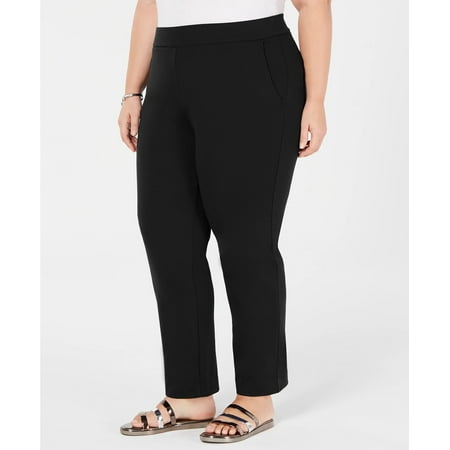 Michael Kors Women's Flat Front Slim Fit Trousers Black Size 3X