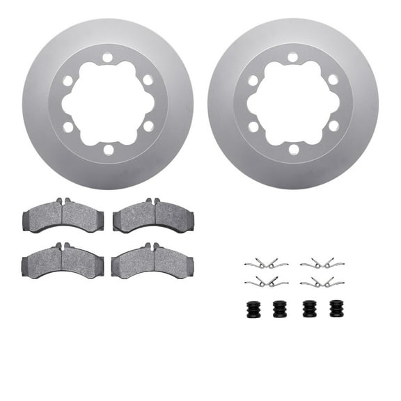 Dynamic Friction Company Rear Geospec Brake Rotors with 5000 Advanced Brake Pads includes Hardware 4512-40095
