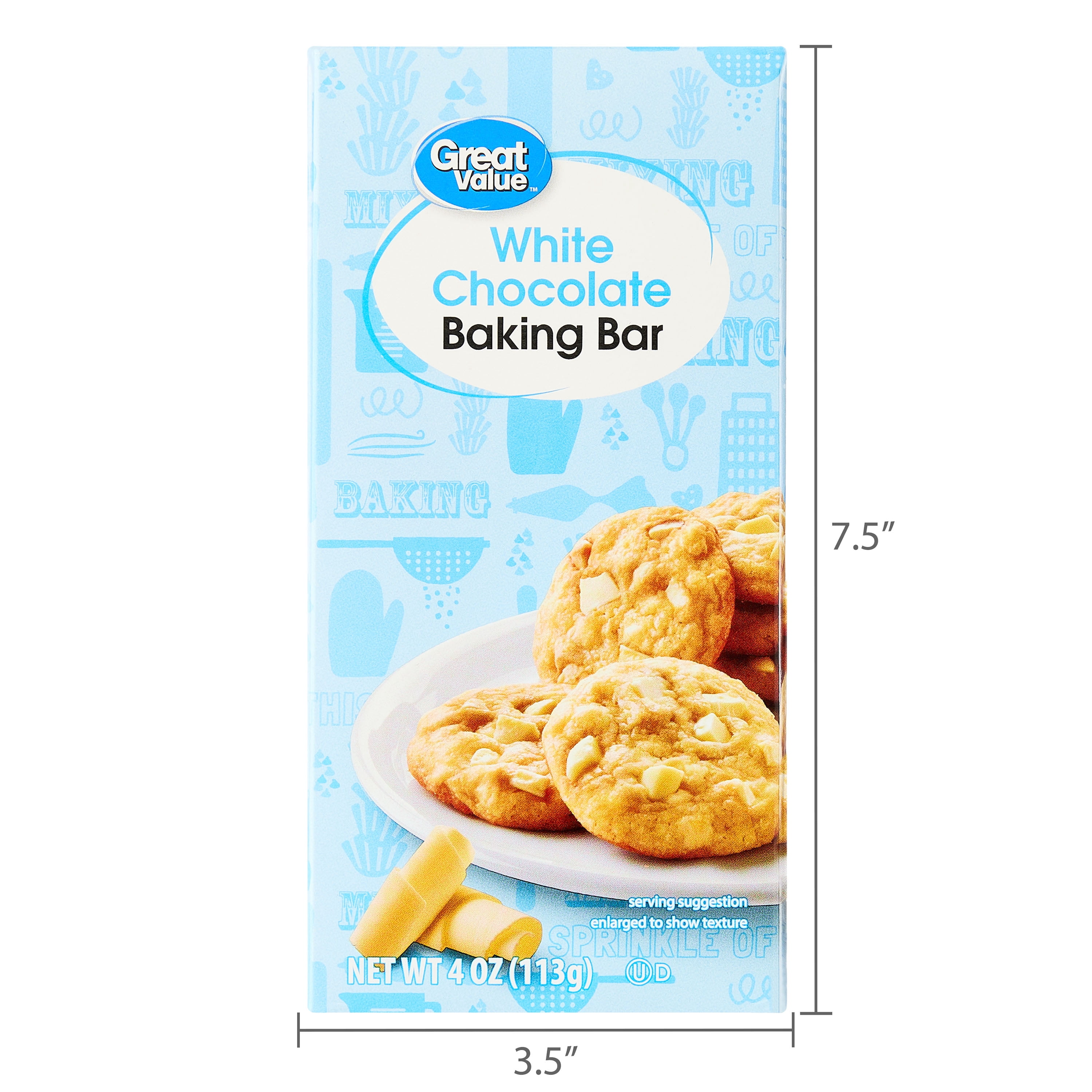 Great Value White Chocolate Baking Bar, 4 oz Box