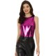 thumbnail image 1 of Disfraz de navidad Allegra K Camiseta Sin Mangas Con Chaleco Brillante Metálico Fucsia M, 1 of 5