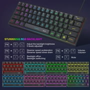 MageGee Mini Gaming Keyboard, 60% Percent Keyboard, 61 Keys Mechanical Feel, Compact Rgb Backlit