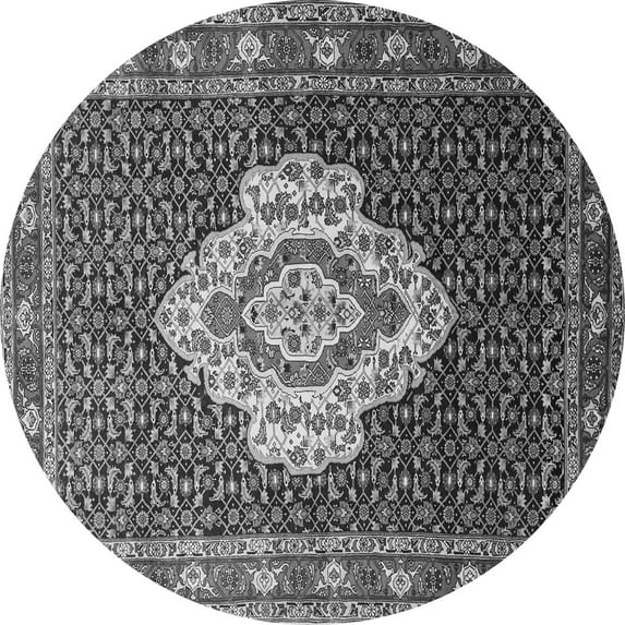 Ahgly Company Indoor Round Medallion Gray Traditional Area Rugs, 7' Round