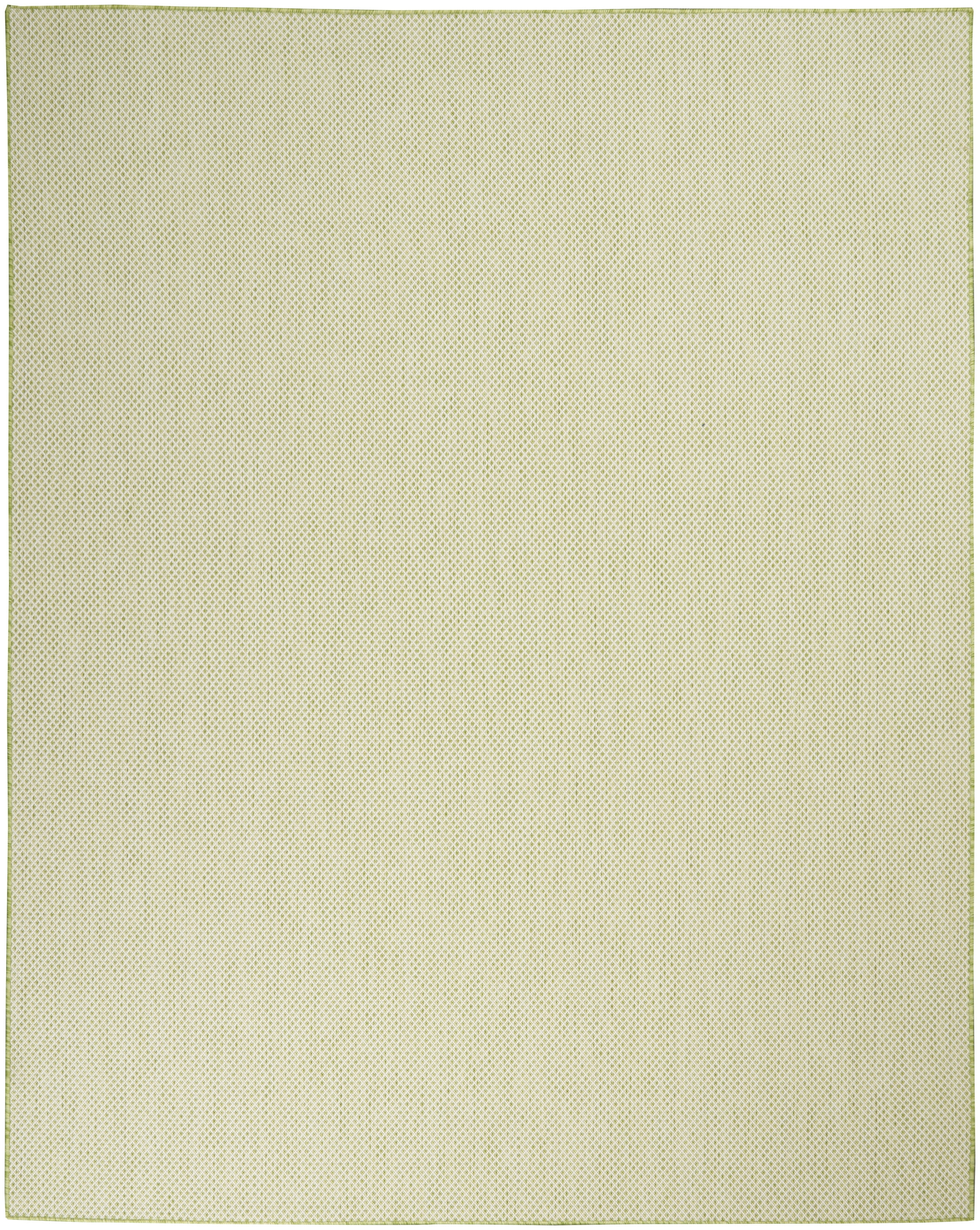Nourison Courtyard Indoor/Outdoor Ivory Green 9' x 12' Area Rug, (9x12)