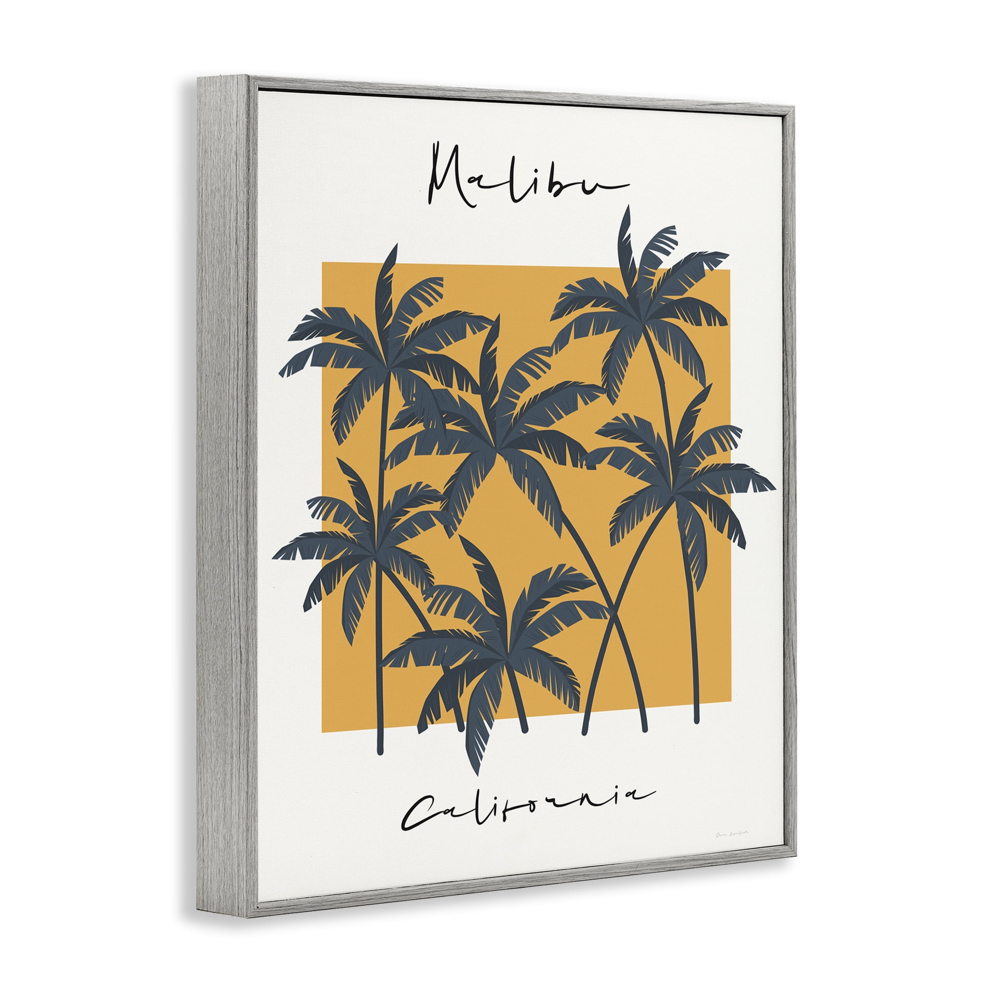 Stupell Industries Malibu Retro Vibe Gray Framed Giclee Art, design by Omar Escalante