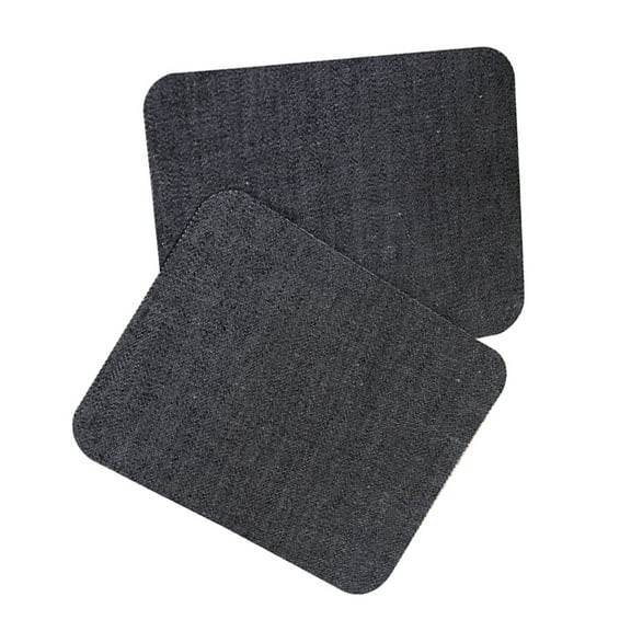 BESTYASH 15-Piece Black Rectangular Iron-On or Sew Cloth Patches for Jeans Clothing Repair Fabric Patch Kit