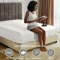 thumbnail image 3 of MR&HM Satin Fitted Sheet Queen Size, Silky Bottom Sheet with Elastic Corner Straps, Deep Pocket up to 15 Inches, No More Slipping Off for Mattress - 1 Fitted Sheet Only (Ivory), 3 of 6