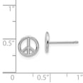 thumbnail image 3 of 14k White Gold Left and Right Polished Peace Symbol Post Earrings, 3 of 7