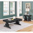 thumbnail image 2 of Traditional 2pc Coffee Table Set in Rustic Dark Gray Wood with Drawer Storage, 2 of 4