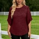 thumbnail image 2 of Mujeres Partido Tops Casual Brillante Elegante Suelto Ajuste, Color Sólido Blusa para la Primavera Diaria, 2 of 9