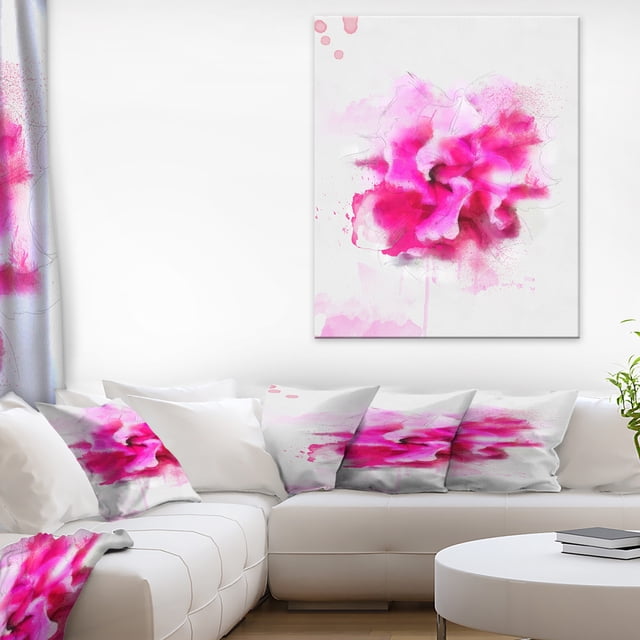 Belle Fleur Rouge avec Éclaboussures de Couleur - Impression sur Toile Florale