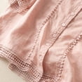 thumbnail image 5 of Short Sleeve Tops for Women Cotton And Linen Crochet Artistic Small Versatile Shirt V Neck Casual Fashion Womens Blouses, 5 of 6