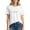 White#1, variant on Viikei Women's Summer Short Sleeve Tops for Family Outings,Ladies' Fashionable Printed Short Sleeved T-shirt Top White S