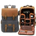 thumbnail image 2 of Shoulder Waterproof Large Capacity Batik Canvas British Backpack,Greyblack combination two, 2 of 2