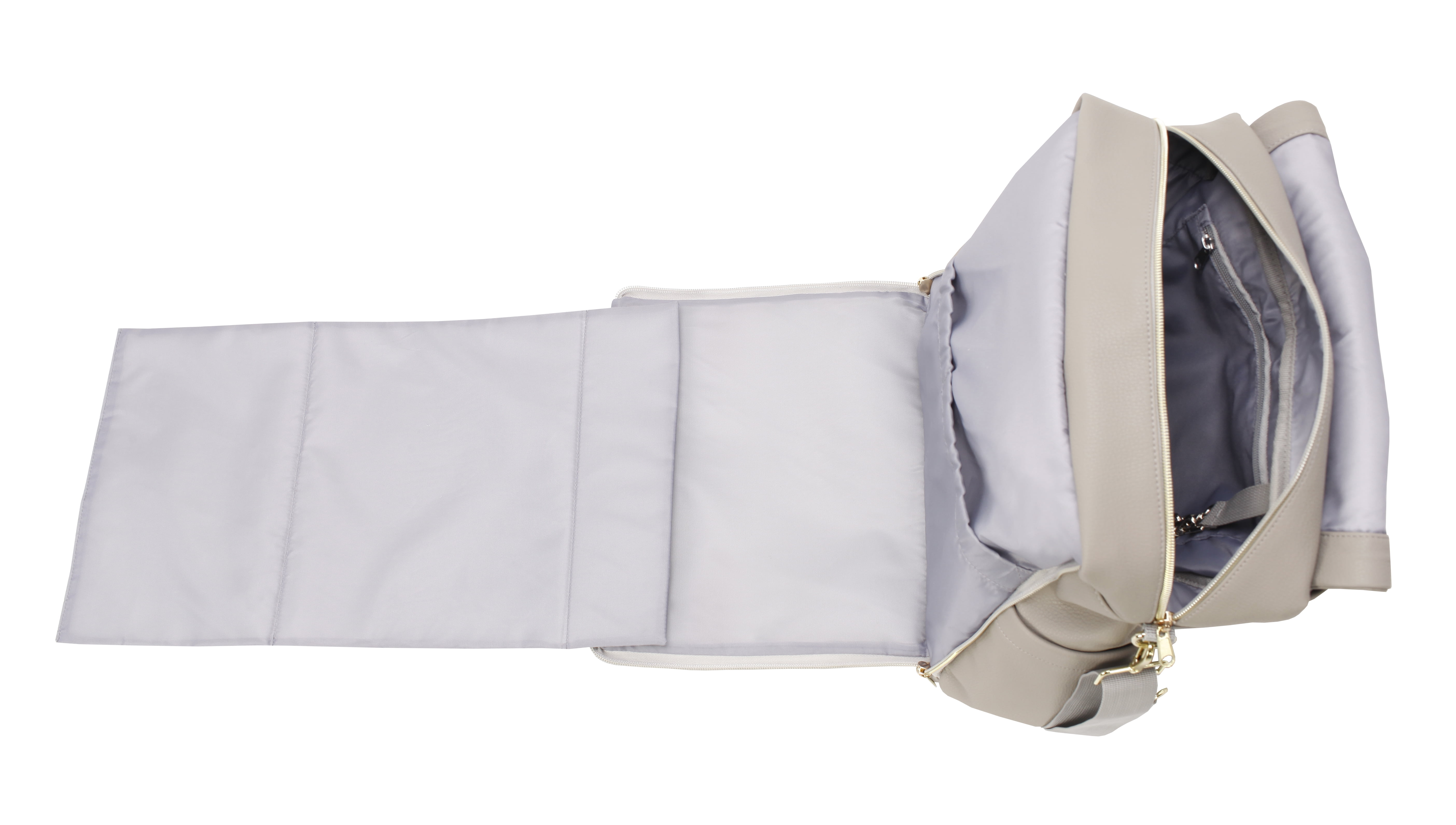 iPack Changing Pad Included Messenger Diaper Bags, Solid Print Taupe