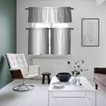 thumbnail image 4 of Grey Ombre Kitchen Curtains Sets for Windows 36 Inch Length, Gray White Gradient Modern Abstract Art Rod Pocket Window Treatments Tier Curtains and Valances Set for Bedroom/Bathroom, 4 of 8