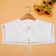 thumbnail image 3 of Women Sailor Collar Shawl Hollow Splicing Scalloped Trim Scarf Embroidery Cape, 3 of 5