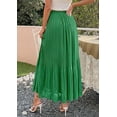 thumbnail image 5 of PRETTYGARDEN Long Skirts for Women Summer Vacation Outfits Spring Chiffon Elastic Waist Flowy A-Line Pleated Midi Skirt, 5 of 10