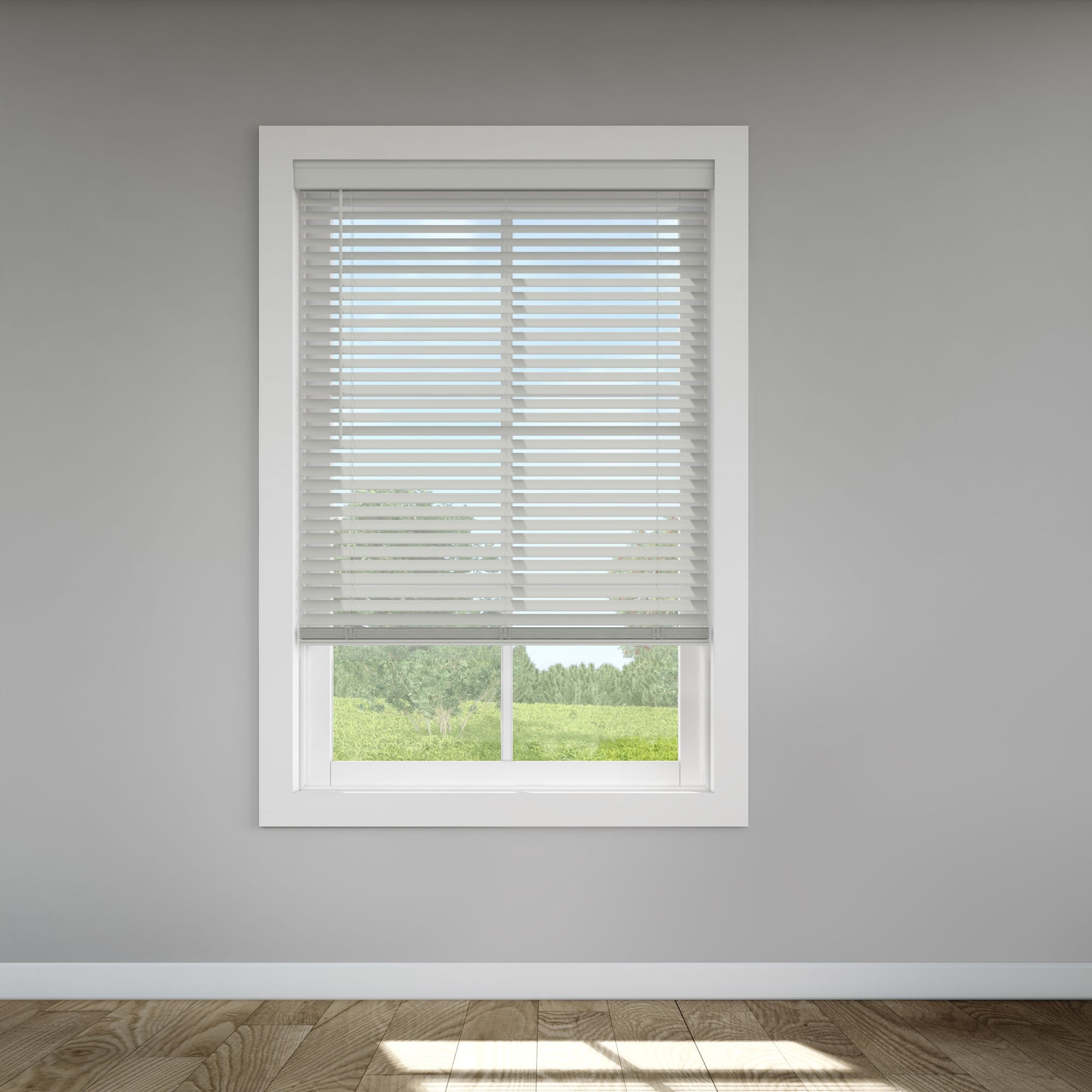 LEVOLOR Custom Classic Value 2 Cordless Faux Wood Blinds Light Gray 36 Width x 48 Length